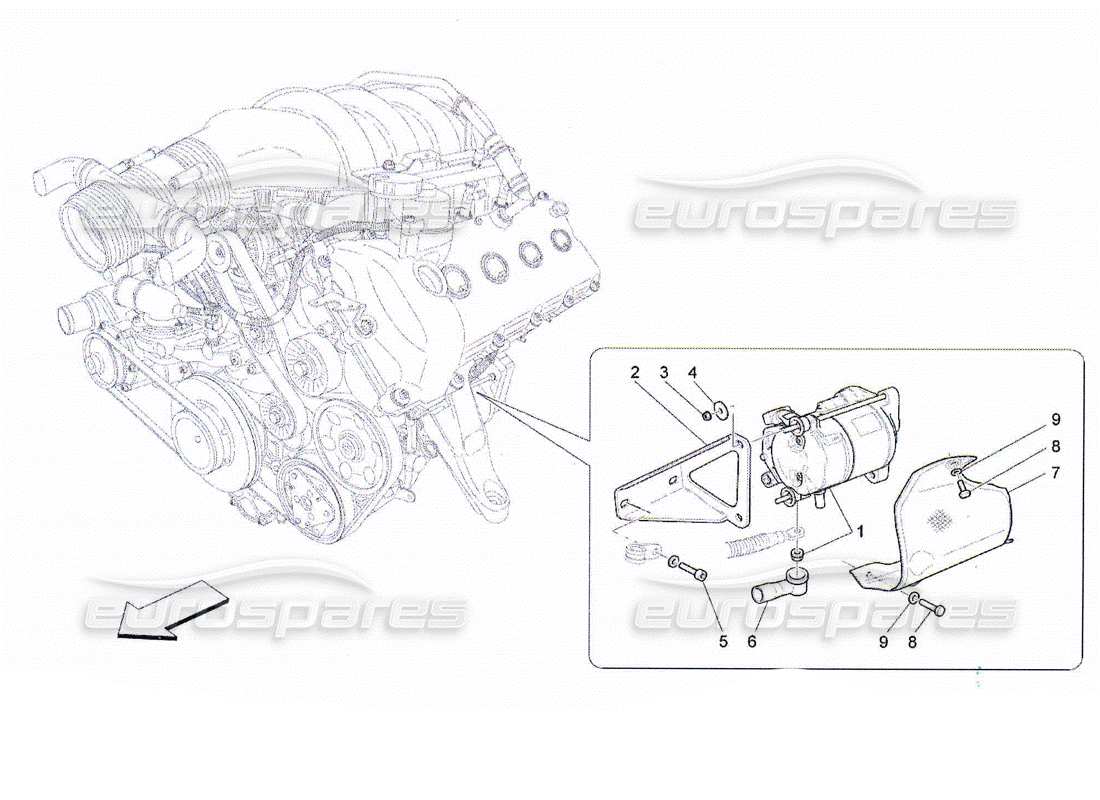 a part diagram from the maserati qtp. (2010) 4.2 parts catalogue