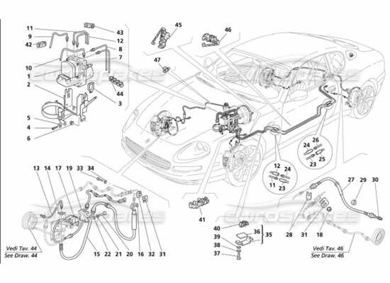 a part diagram from the maserati 4200 coupe (2005) parts catalogue