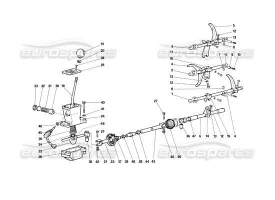 a part diagram from the ferrari testarossa parts catalogue