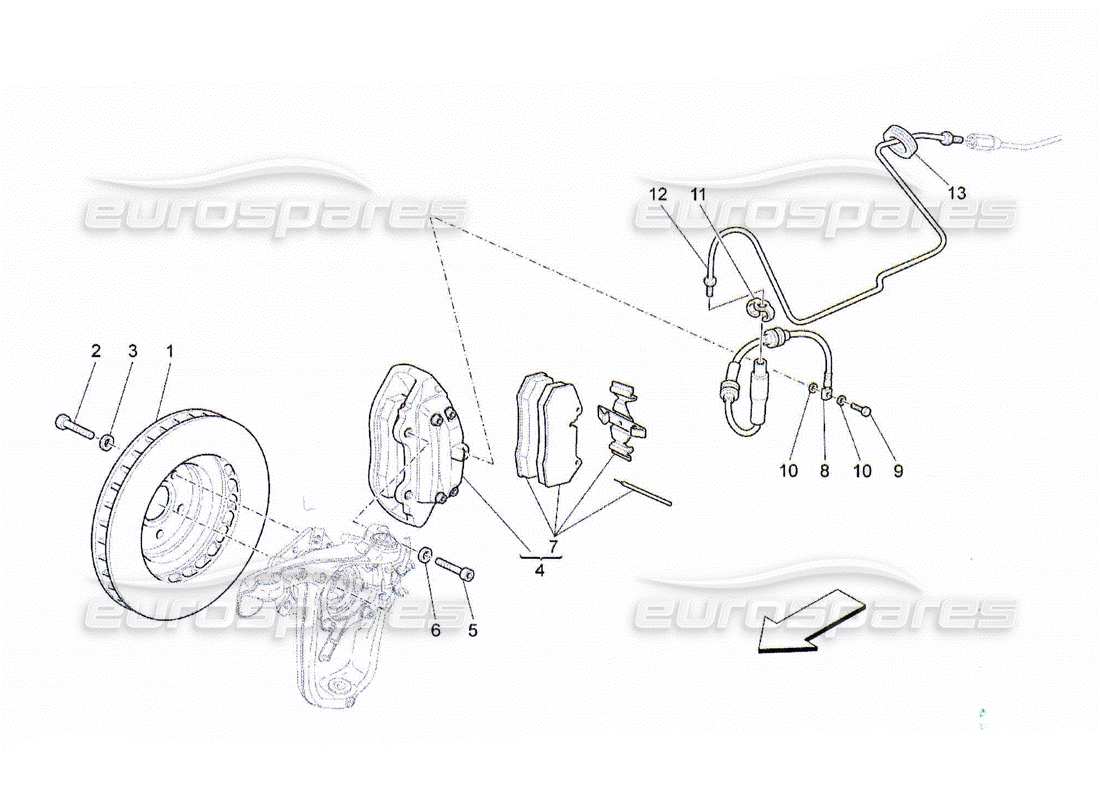 a part diagram from the maserati qtp. (2010) 4.2 parts catalogue