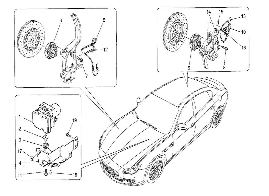 a part diagram from the Maserati QTP. V8 3.8 530bhp 2014 parts catalogue