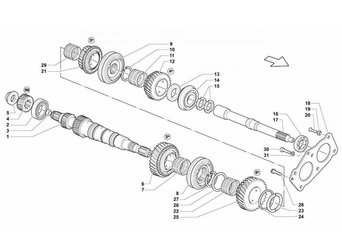 a part diagram from the Lamborghini Gallardo LP570-4s Perform parts catalogue