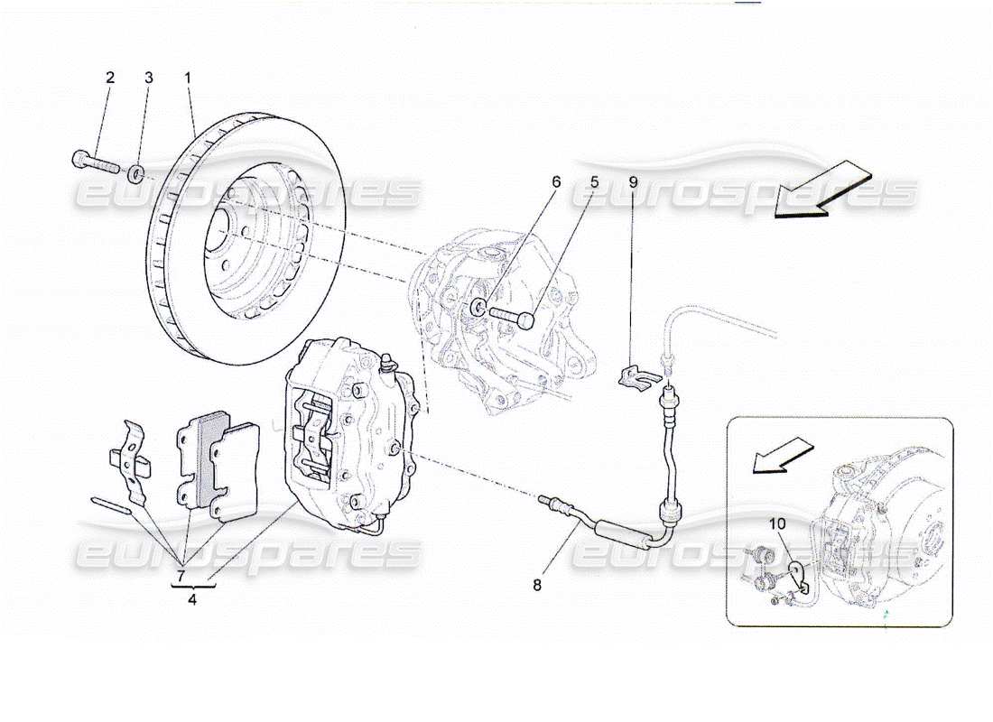 a part diagram from the maserati quattroporte m139 (2005-2013) parts catalogue