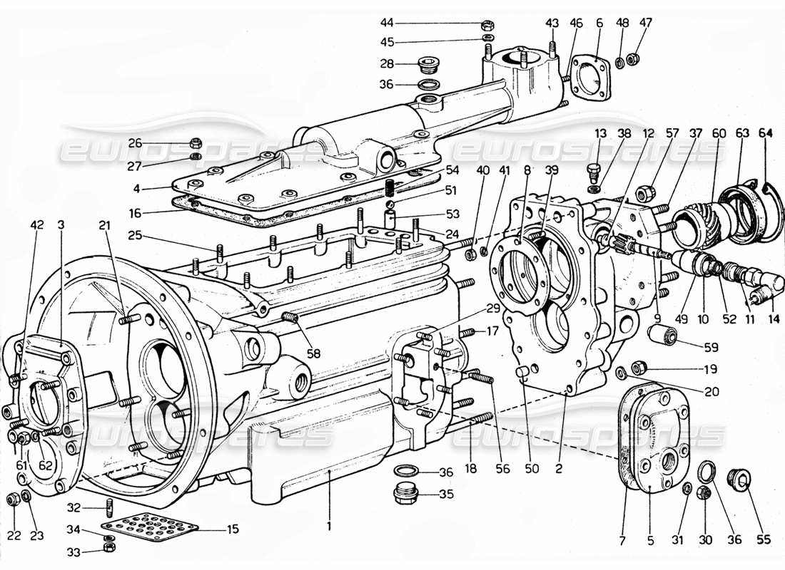 a part diagram from the ferrari 330 and 365 parts catalogue