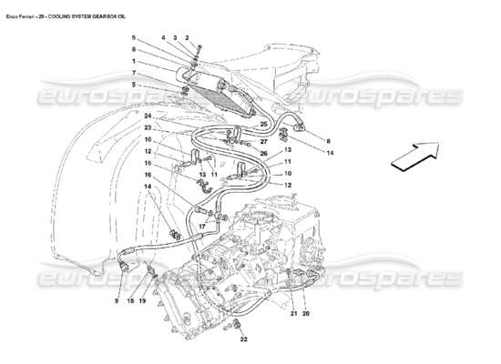 a part diagram from the ferrari enzo parts catalogue