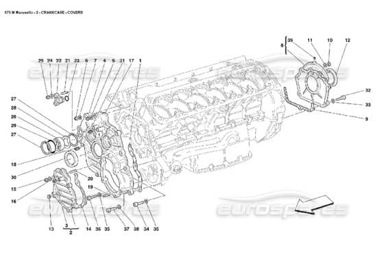 a part diagram from the ferrari 575 parts catalogue