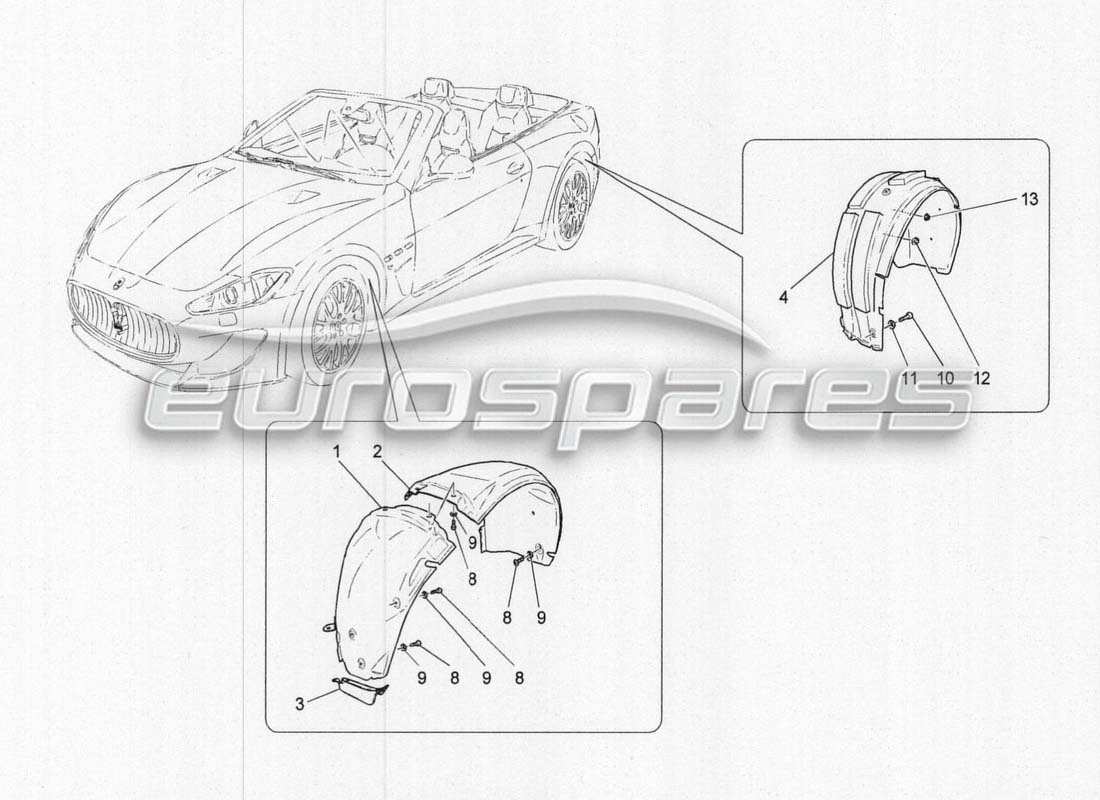 a part diagram from the maserati grancabrio parts catalogue
