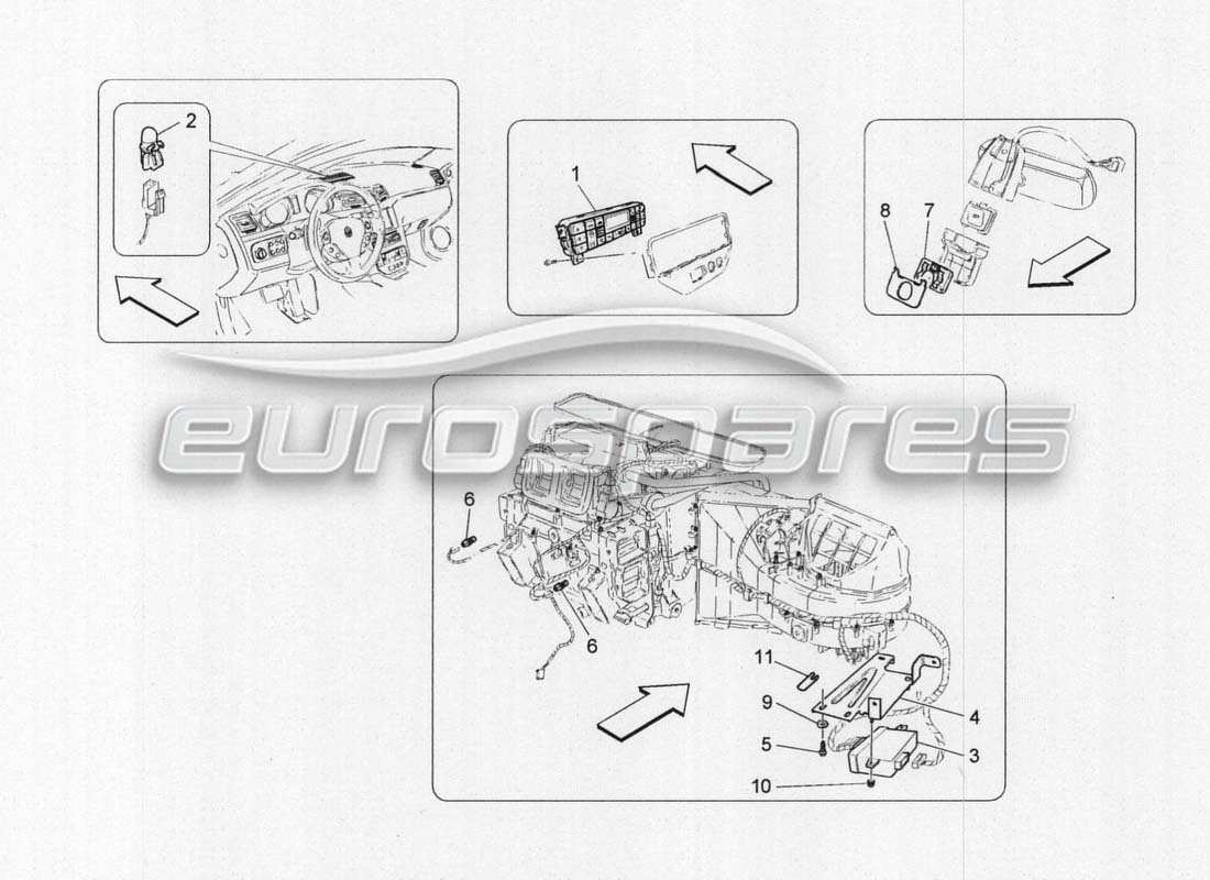 a part diagram from the maserati grancabrio parts catalogue