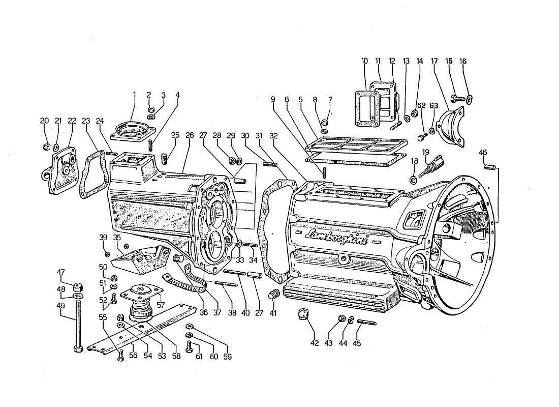 a part diagram from the lamborghini jarama parts catalogue