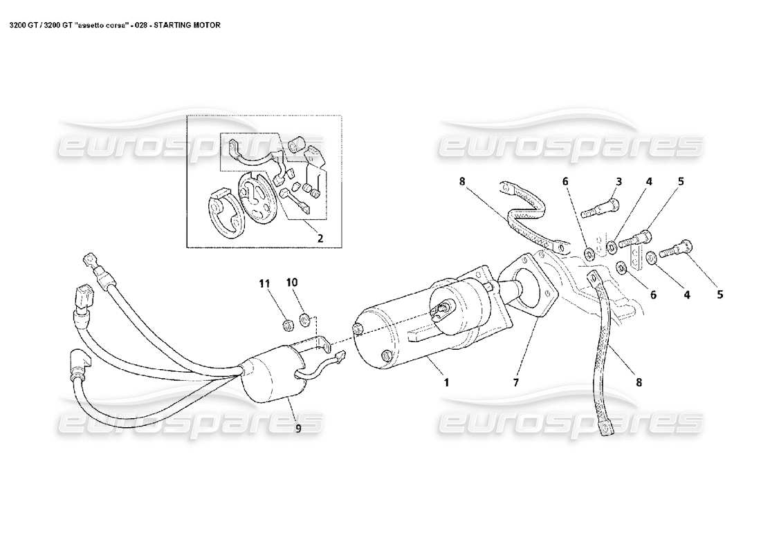 a part diagram from the Maserati 3200 GT/GTA/Assetto Corsa parts catalogue