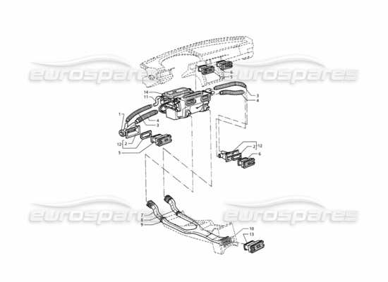 a part diagram from the maserati ghibli (1993-1995) parts catalogue