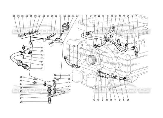 a part diagram from the ferrari 512 parts catalogue