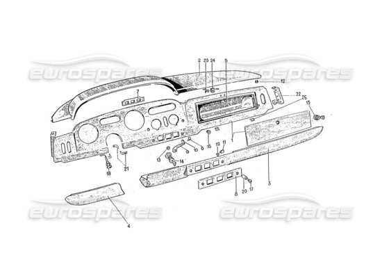 a part diagram from the ferrari 330 gt 2+2 (coachwork) parts catalogue