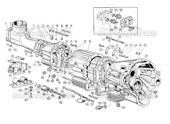 a part diagram from the lamborghini countach lp400 parts catalogue