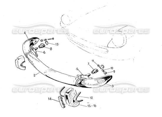 a part diagram from the ferrari 330 and 365 parts catalogue