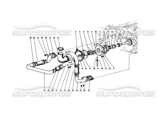 a part diagram from the ferrari 365 gt4 berlinetta boxer parts catalogue