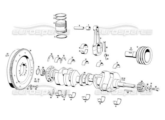 a part diagram from the maserati ghibli (1967-1973) parts catalogue