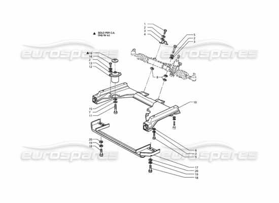 a part diagram from the maserati quattroporte (1996-2001) parts catalogue