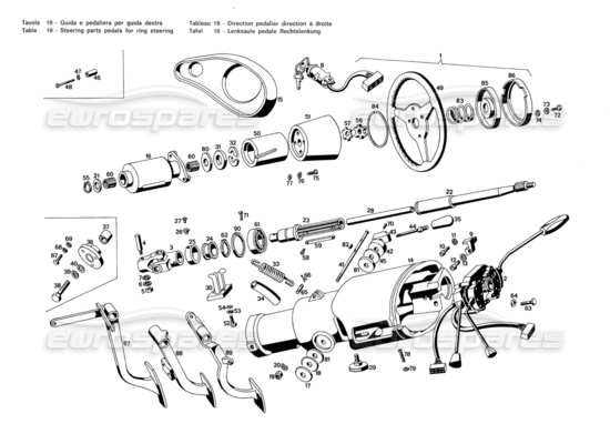 a part diagram from the maserati merak parts catalogue