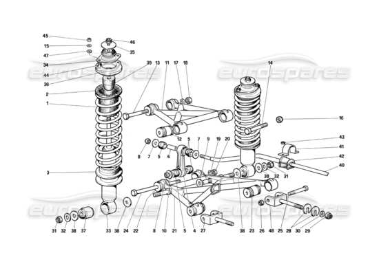 a part diagram from the ferrari testarossa parts catalogue