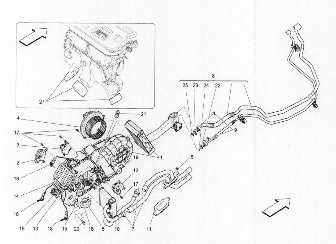 a part diagram from the Maserati QTP. V6 3.0 BT 410bhp 2015 parts catalogue