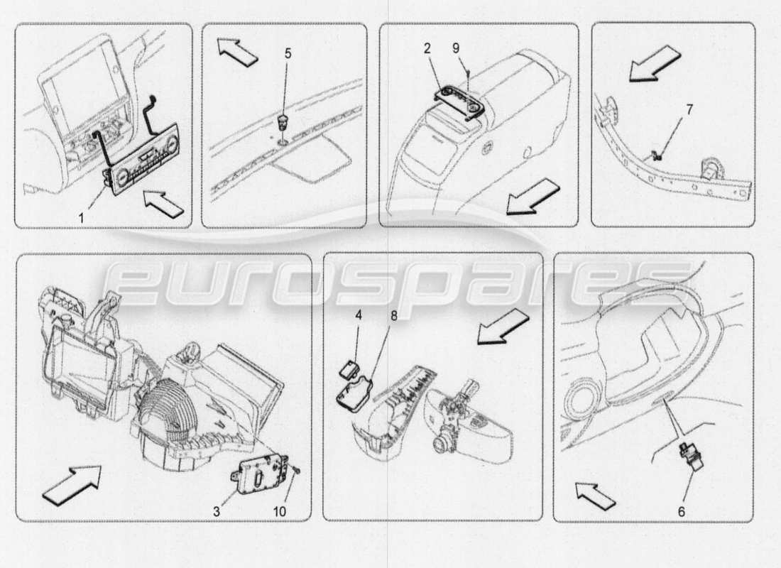 a part diagram from the maserati quattroporte m156 (2014 onwards) parts catalogue