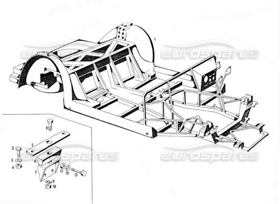 a part diagram from the maserati mistral parts catalogue