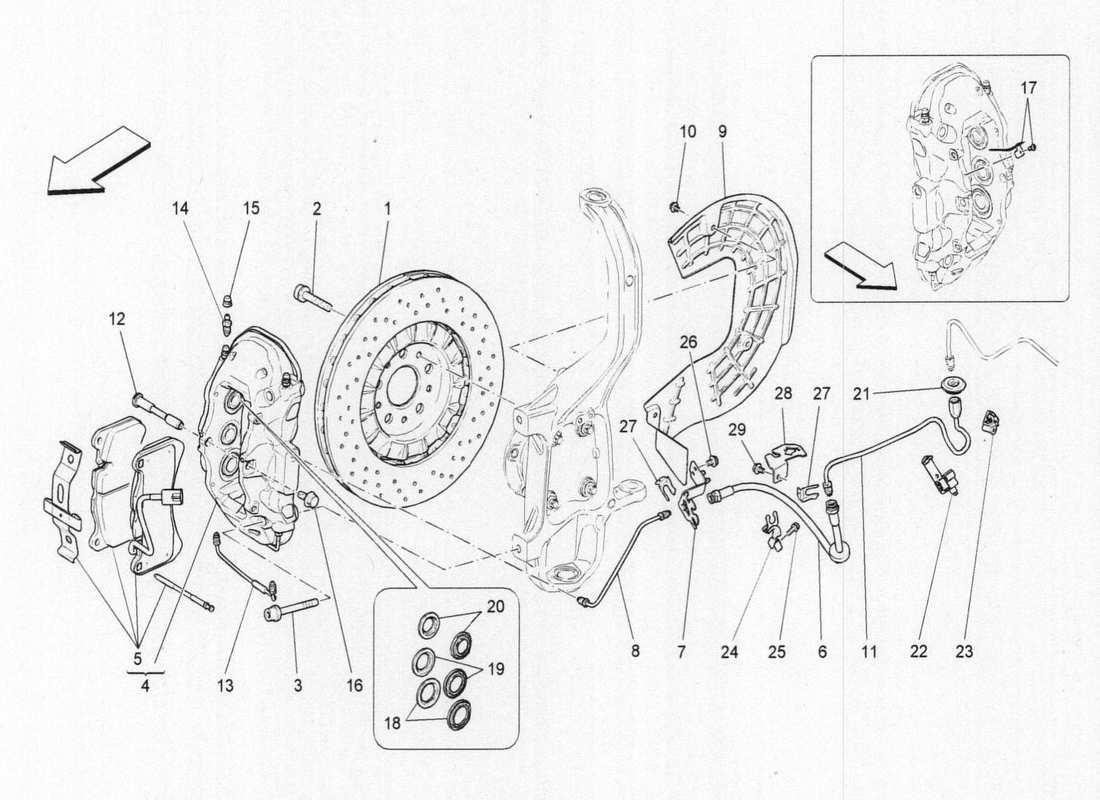 a part diagram from the maserati qtp. v6 3.0 bt 410bhp 2015 parts catalogue