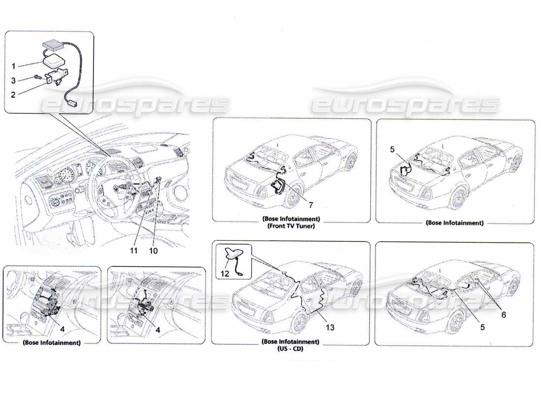 a part diagram from the maserati qtp. (2010) 4.7 parts catalogue