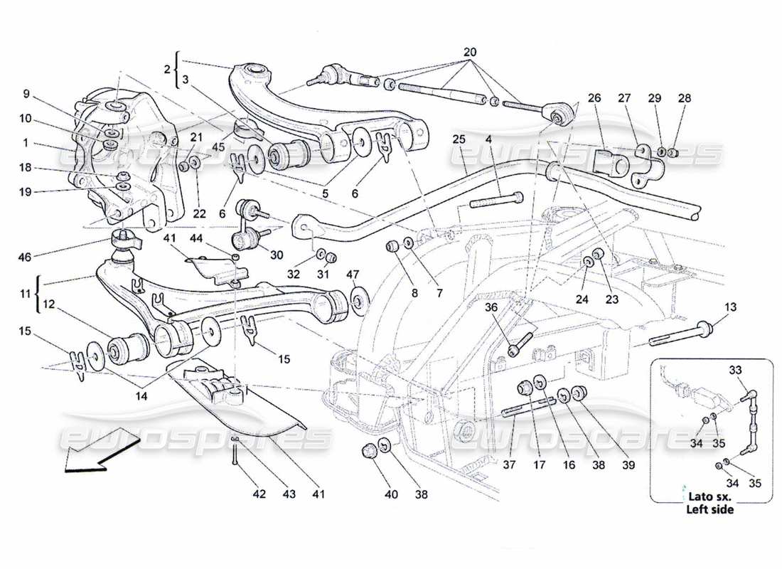 a part diagram from the maserati qtp. (2010) 4.7 parts catalogue