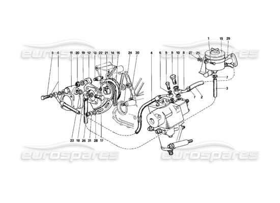 a part diagram from the ferrari 400i (1983 mechanical) parts catalogue