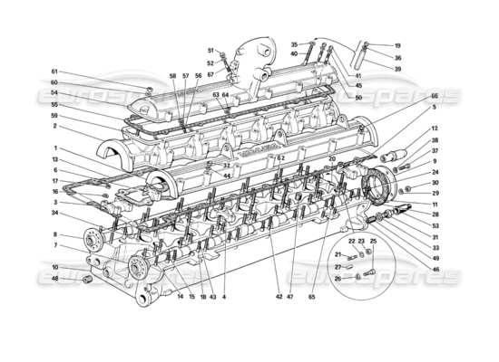 a part diagram from the ferrari 400i (1983 mechanical) parts catalogue