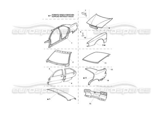 a part diagram from the maserati quattroporte (1996-2001) parts catalogue