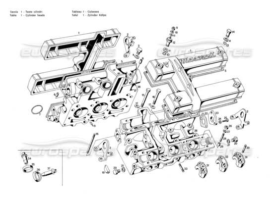 a part diagram from the maserati merak parts catalogue