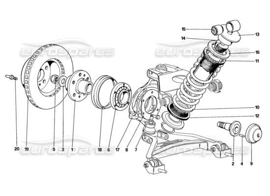 a part diagram from the ferrari 328 parts catalogue