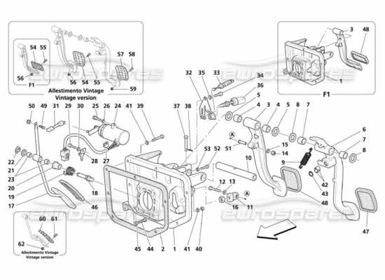 a part diagram from the maserati 4200 spyder (2005) parts catalogue