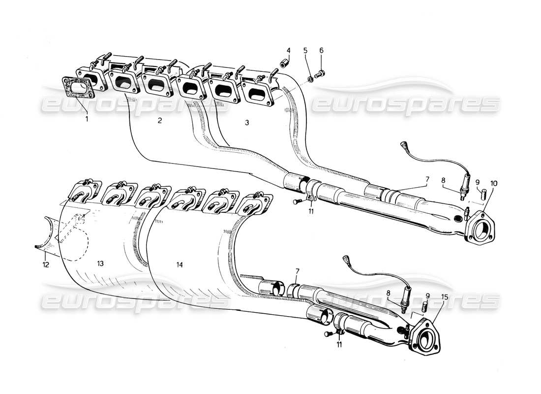 a part diagram from the lamborghini countach parts catalogue