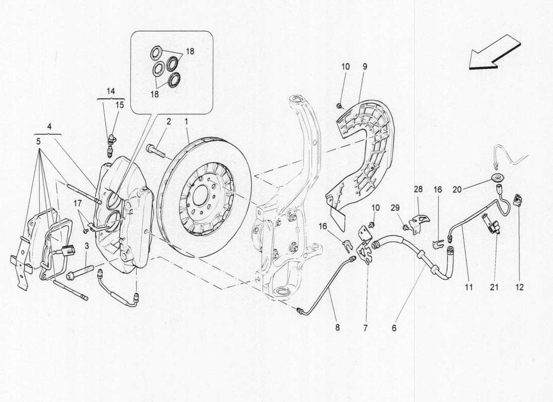 a part diagram from the maserati qtp. v6 3.0 bt 410bhp 2015 parts catalogue