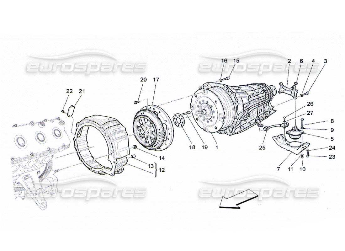 a part diagram from the maserati quattroporte m139 (2005-2013) parts catalogue