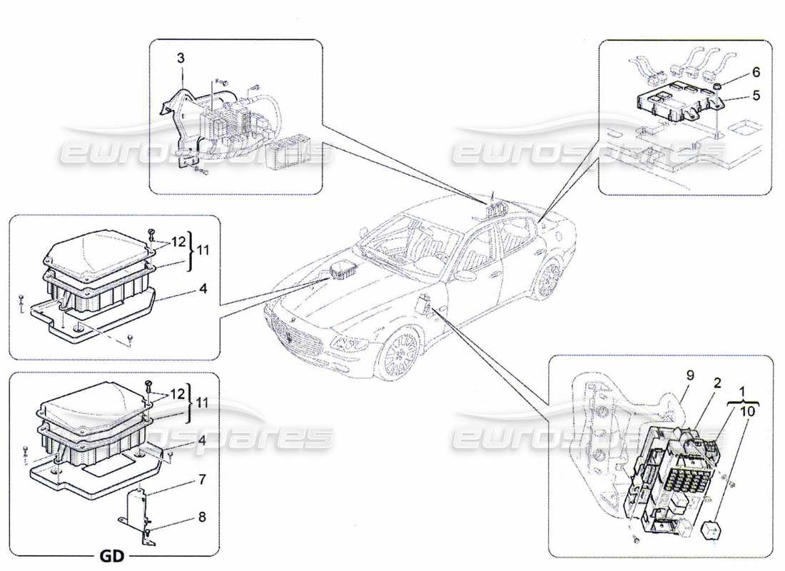 a part diagram from the maserati quattroporte m139 (2005-2013) parts catalogue