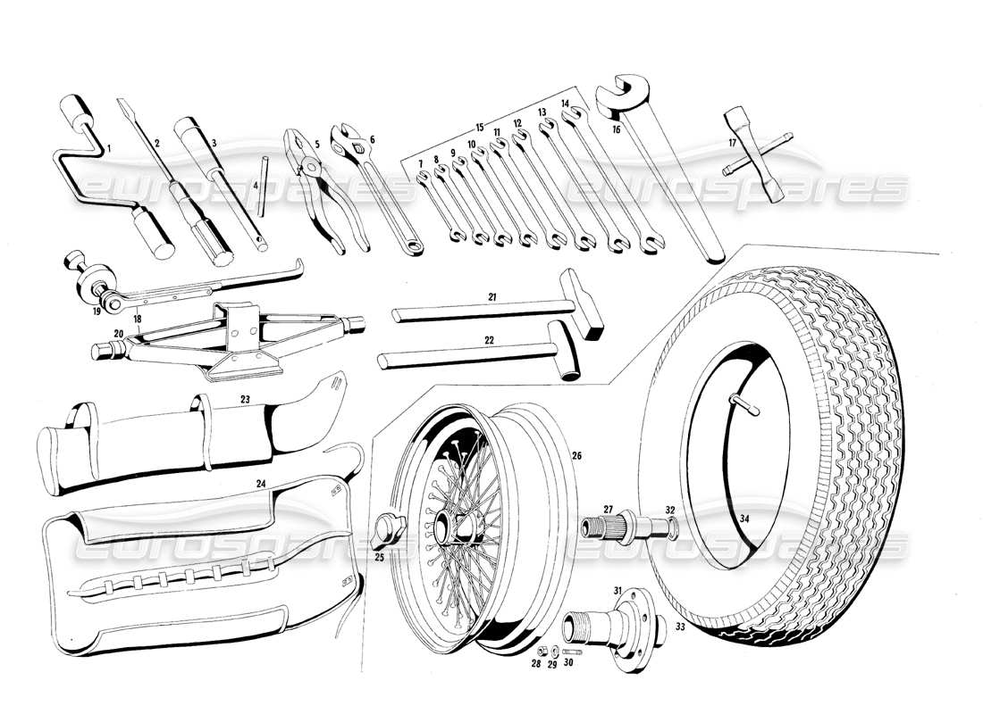 a part diagram from the maserati quattroporte (1967-1979) parts catalogue
