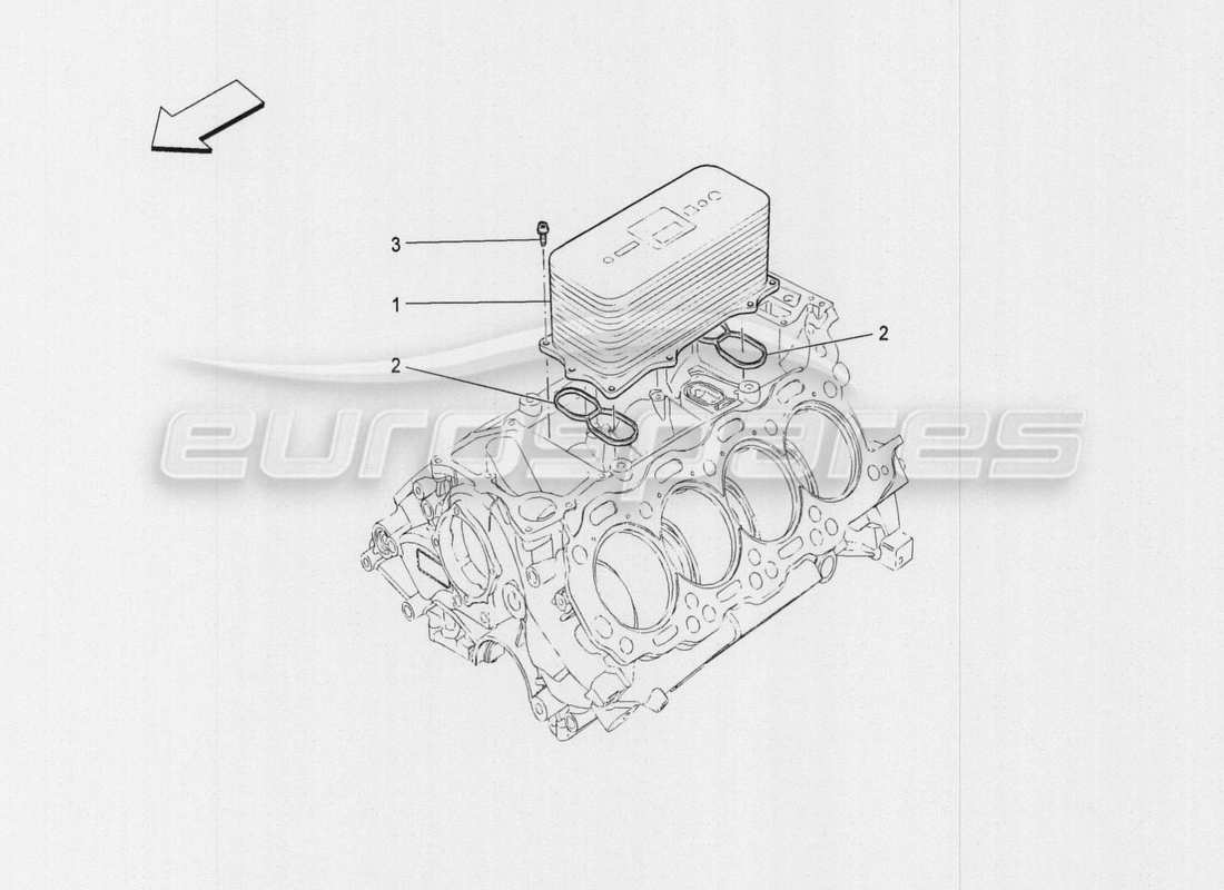 a part diagram from the maserati quattroporte m156 (2014 onwards) parts catalogue