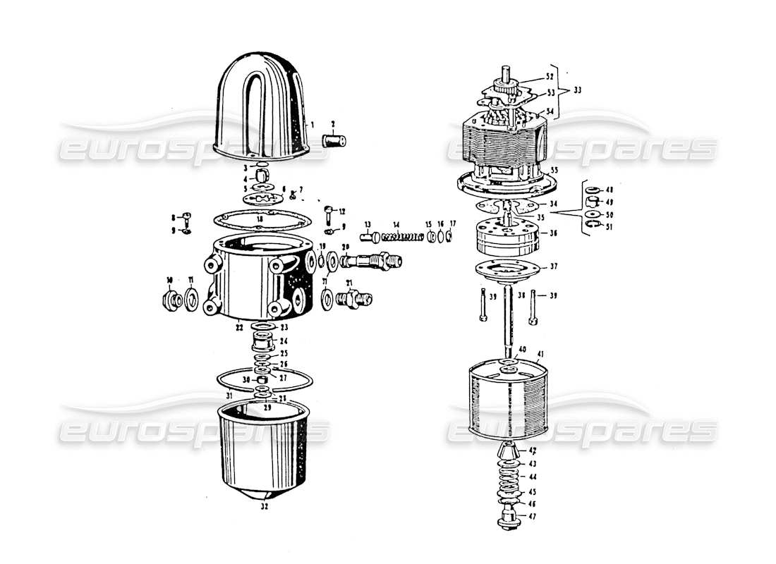 VIEW PARTS DIAGRAMS FROM THE MASERATI 3500 PARTS CATALOGUE a part diagram from the maserati 3500 parts catalogue