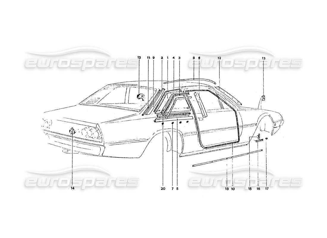 a part diagram from the ferrari 330 and 365 parts catalogue