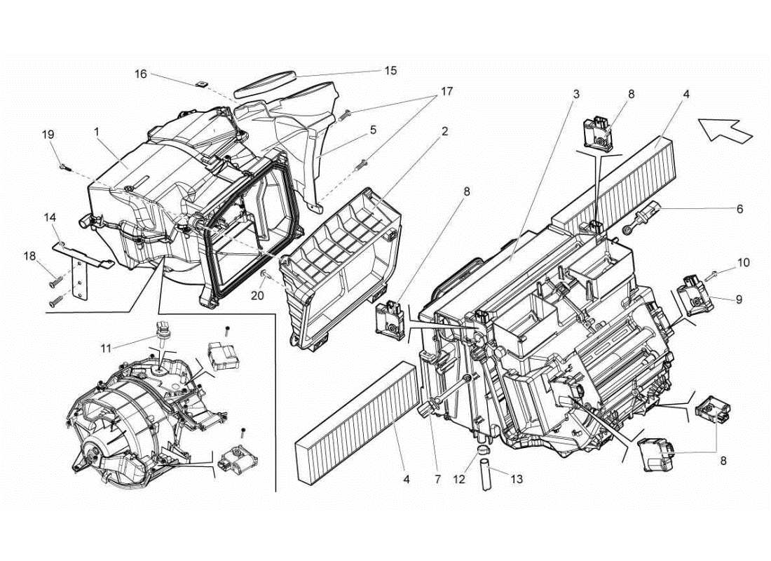 a part diagram from the lamborghini gallardo sts ii sc parts catalogue