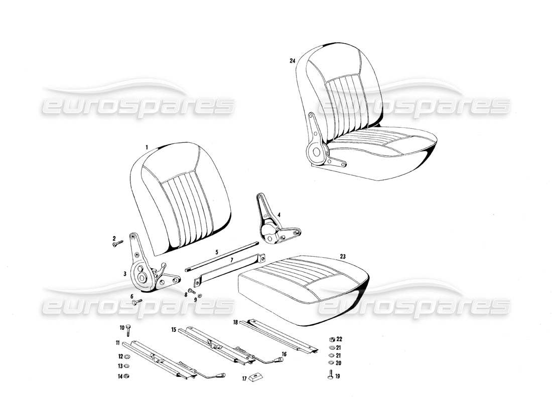 a part diagram from the maserati quattroporte (1967-1979) parts catalogue