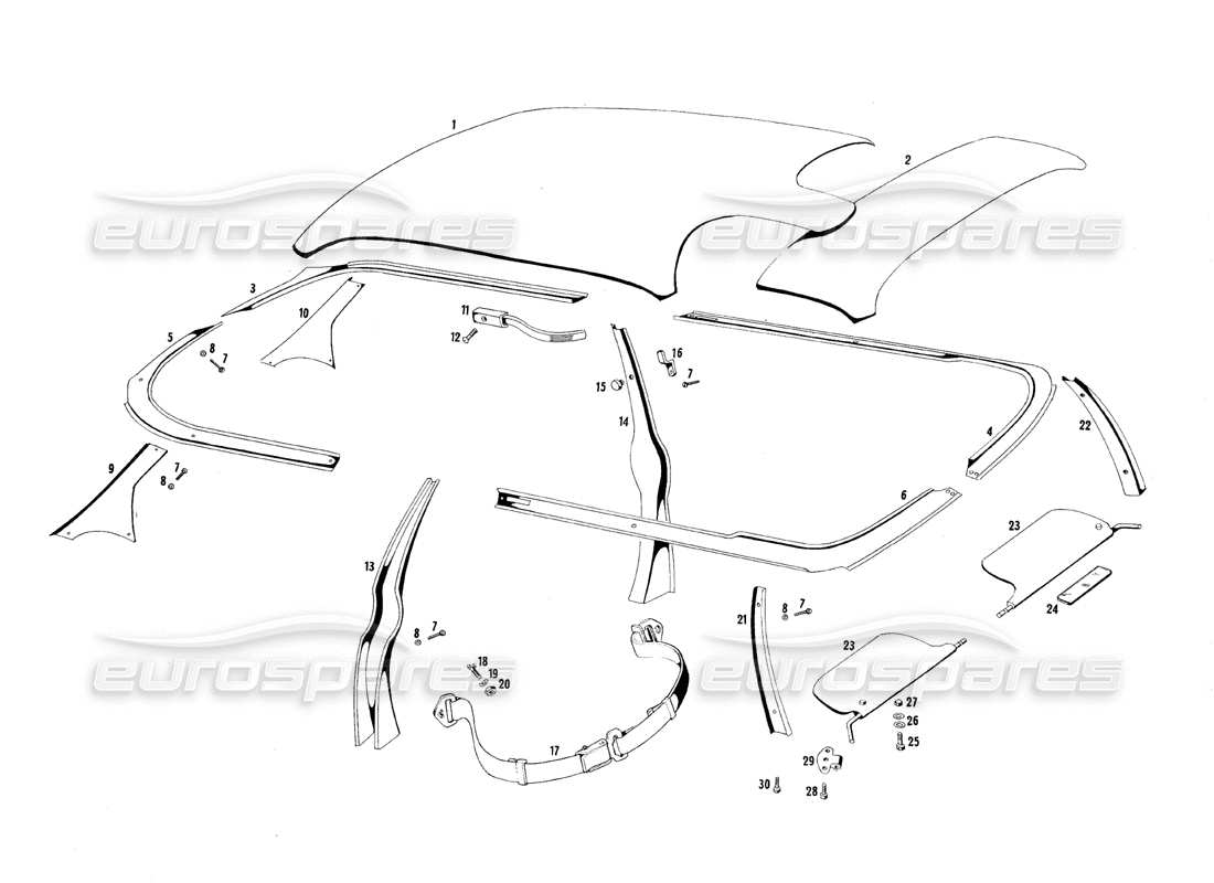 a part diagram from the maserati quattroporte (1967-1979) parts catalogue