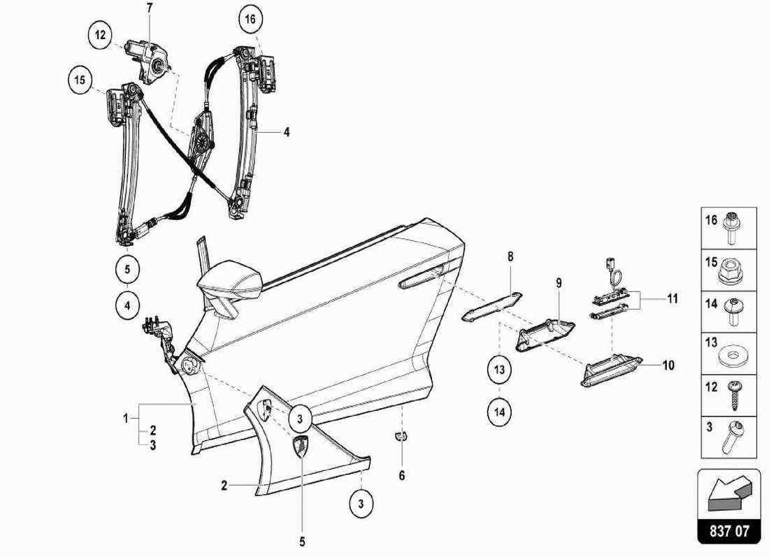 a part diagram from the lamborghini centenario parts catalogue
