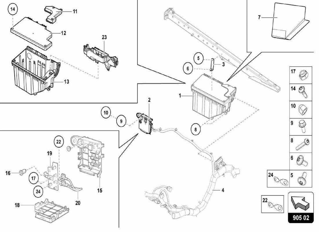 a part diagram from the lamborghini centenario spider parts catalogue