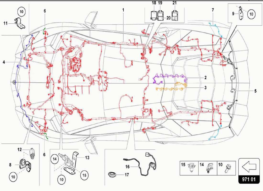 a part diagram from the lamborghini centenario parts catalogue